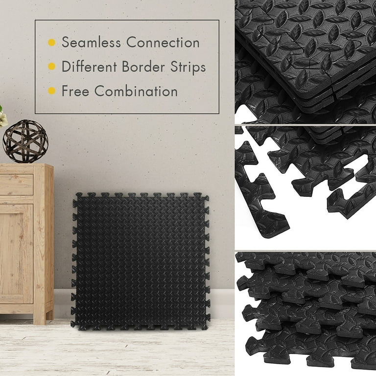Costway 12Tiles 1/2'' Puzzle Exercise Floor Mats w/EVA Foam Interlocking Tiles (25''x25'') Costway 12Tiles 1/2'' Puzzle Exercise Floor Mats w/EVA Foam Interlocking Tiles (25''x25'')