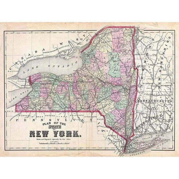 Wee Blue Coo 1873 Carte des Bières New York State Vintage Affiche d'Art Mural Non Encadrée Décoration Maison Premium