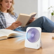 Desktop Mini Fan, Battery Operated Ventilador, Angle Adjustable Air Cooler, Low Noise Portable Personal Fan for Household Workspace Indoor Travel Socket Free Summer Heat Dissipation