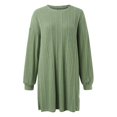 thumbnail image 6 of DHFJKG Womens Sweaters Dress Solid Color Round Neck Long Sleeve Loose Fit Mini Dress Casual Soft Dresses, 6 of 7