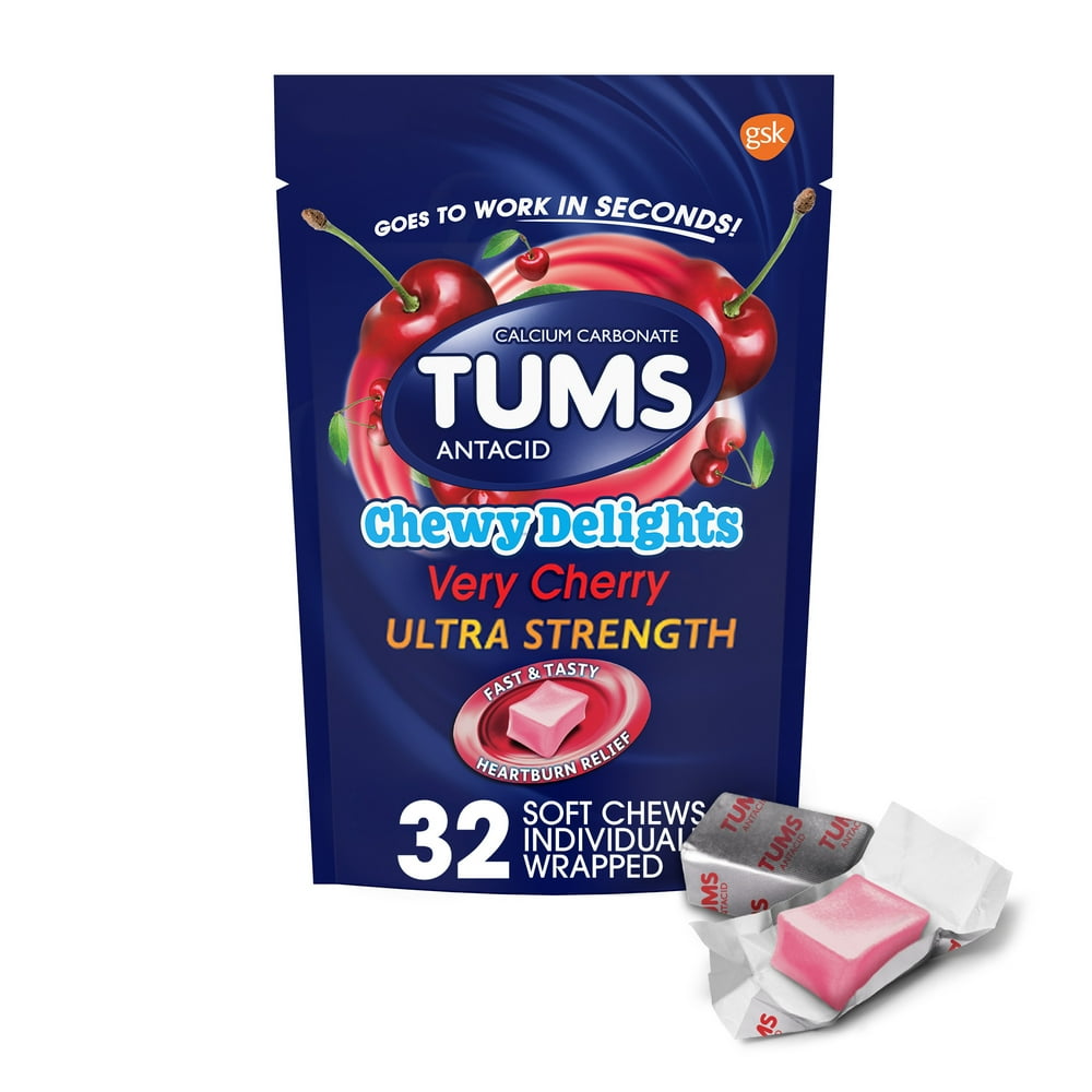 Tums Chewy Delights Ultra Strength Heartburn Relief Soft Chews, Very