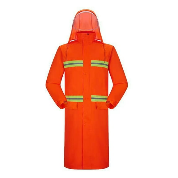 Abomasnow Mens Long Safety Rain Coats with Air Vents Lightweight Reflective Stripes Waterproof Packable Rain Jacket with Hood