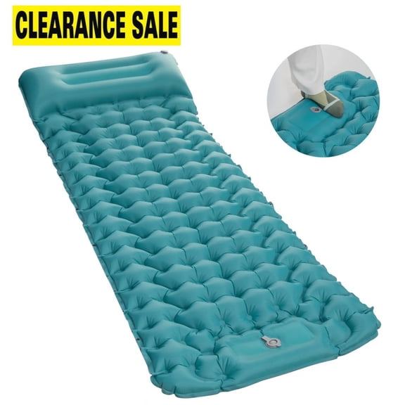 79in Large Camping Sleeping Pad Extra Thick Durable Camping Inflatable Sofa Bed Outdoor Beach Mattress with Pillow for Backpacking Hiking Traveling,Xmas Gifts-Blue