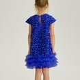 thumbnail image 7 of Delliss Girl's Sparkly Sequins Slim Fit Stylish Mesh Hem Elegant Performance Party Dress 2-8 Years, 7 of 7