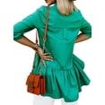thumbnail image 4 of Enwejyy Womens Office Lady Button Solid Color Long Sleeve Single Breasted Pullover Blouse Tops, 4 of 4