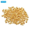 thumbnail image 3 of Unique Bargains Embouts de Cordon, 100 Pcs 4.5x9.5mm Embouts de Ressorts Métalliques Embouts de Terminateurs à Raclette Or Rose, 3 of 5