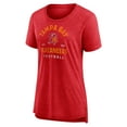 thumbnail image 2 of Women's  Red Tampa Bay Buccaneers Vintage Arch Tri-Blend T-Shirt, 2 of 3