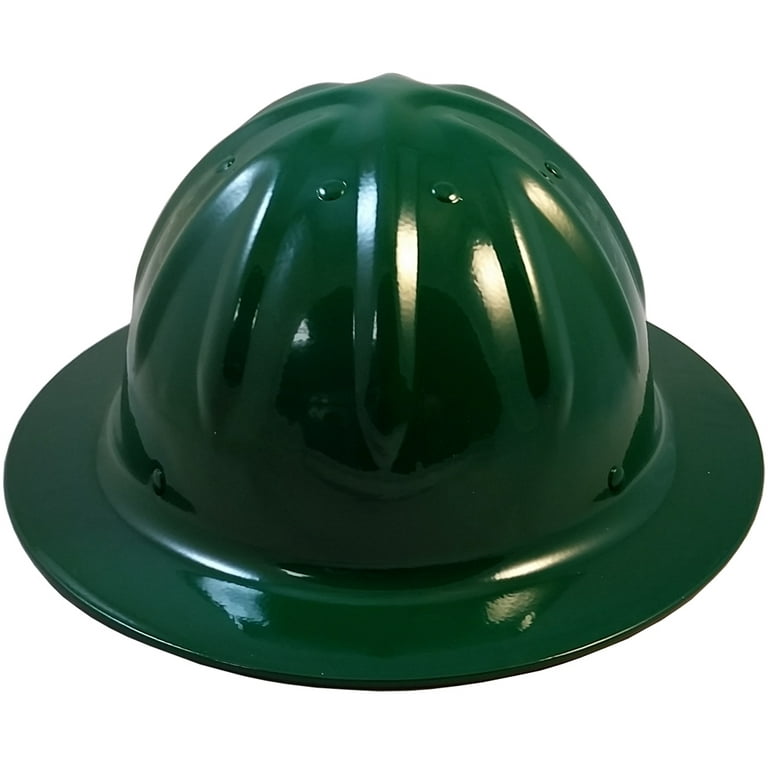 Skull Bucket Metal Hard Hats Full Brim with Ratchet Suspensions Dark Green Walmart