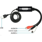 DIGITNOW USB Audio Capture Card Grabber for Vinyl Cassette Tapes to MP3 Converter, Support Mac & Windows 10/8.1/8 / 7 / Vista/XP