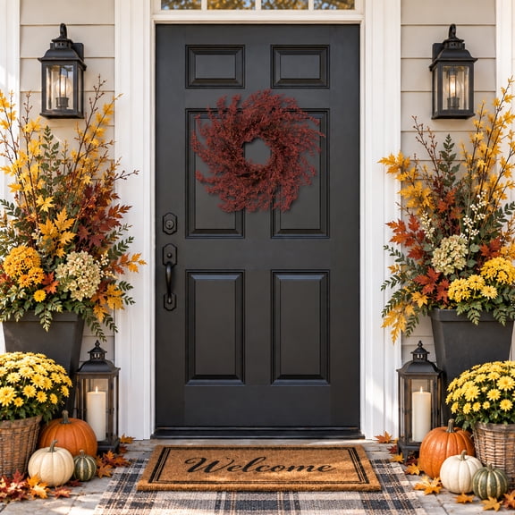 Northlight Pip Berry Clusters Artificial Fall Harvest Twig Wreath - 24"