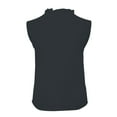 thumbnail image 6 of ManxiVoo Women's Collared Sleeveless Shell Top Slimming Silky Blouse Versatile Layering Piece for Under Suits Office Wear XXXL Size Black, 6 of 10