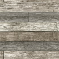 NuWallpaper Reclaimed Wood Plank Natural Raised Ink Vinyl Peel and Stick Wallpaper, 216-in by 20.5-in, 30.75 Sq. ft. 1 count