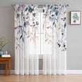 thumbnail image 3 of Sheer Curtains 72 inches Long, Plants Colorful Leaves White Background Light Filtering Sheer Window Curtains Rod Pocket Voile Drapes for Bedroom Living Room, 52"W x 72"L 2 Panels, 3 of 7