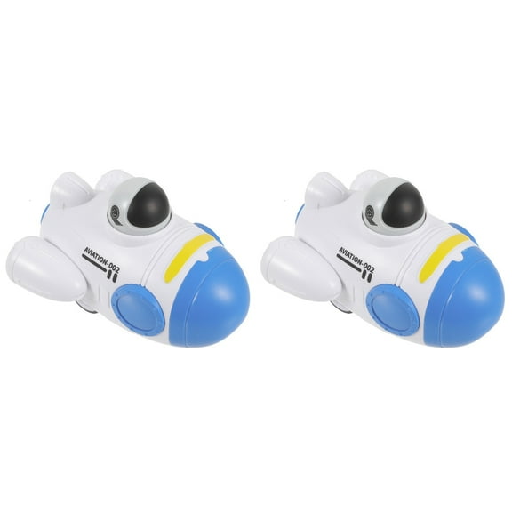 unbranded 2pcs Plastic Rocket Toy Desktop Decor Plastic Aircraft Plaything Kid Rocket Toy Pretend Play Rocket
