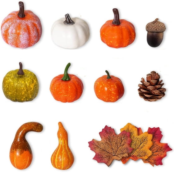 Fake Pumpkins 52 Pcs assorted Sizes Foam Pumpkin Decorations for Fall Thanksgiving Halloween Table Centerpiece, Realistic Artificial Pumpkins for Mantel Shelf Farmhouse Decor