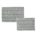 Mainstays Textured Soft Silver Chenille Polyester Bath Rug Set, 2Piece