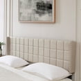 thumbnail image 6 of VECELO King Size Adjustable Height Upholstered Headboard, Modern Wingback Headboard with Double Nailhead Trimming and Button Tufting for Bedroom, Beige, 6 of 6