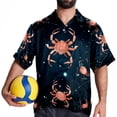 thumbnail image 4 of Cancer Constellation Men's Short Sleeve Button Down Casual Beach Printed Shirts, 4 of 6
