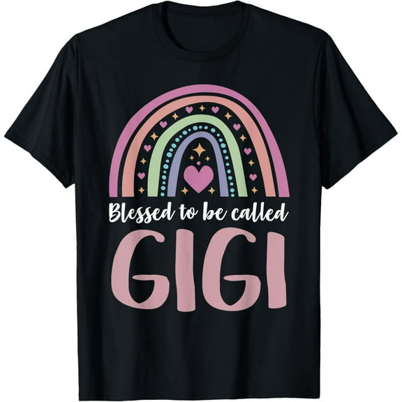 Gigi Tee Shirt for Grandma Women Mothers Day Blessed Gigi T-ShirtMen and women, Black T-shirt, size: Extra large S-4XL