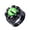 Black Green, variant on Men's Stainless Steel Vintage Gothic Punk Ghost Skull Head Evil Bloody Red Eye Biker Ring with CZ Demon Hell Skeleton Black Size 8