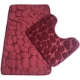 thumbnail image 3 of Cómoda alfombra de baño antideslizante, alfombrilla absorbente de agua para bañera y ducha, con núcleo de espuma viscoelástica, suave, adecuada para cualquier ocasión, 50 cm x 80 cm, color rojo, 3 of 5