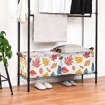 thumbnail image 3 of Yayeee Foldable Storage Basket for Shelves with Handles Waterproof Cloth Bins, Blue Leaves, 3 of 7