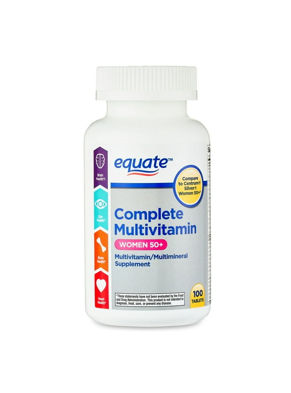 Equate Complete Multivitamin/Multimineral Supplement Tablets, Women 50+, 100 Count