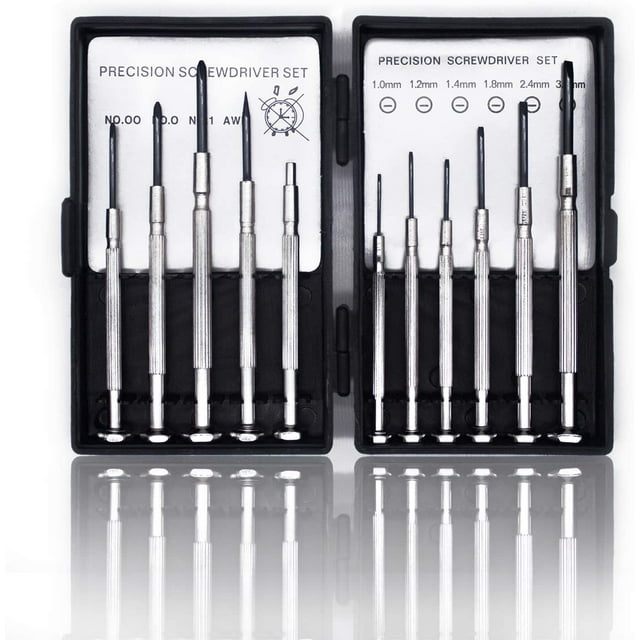 11PCS Mini Precision Screwdriver Set, Small Screwdriver Set for Electronics, Toys, Computer, Watch Repair(Black)