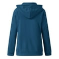 thumbnail image 3 of iOPQO Women's Jackets Womens Hoodie Full Zip Long Sleeve Lightweight Sweatshirts Pockets Jacket Coat Blue XXL, 3 of 9