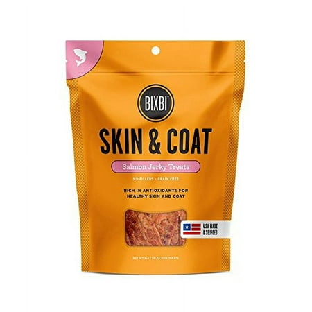 UPC: 0091037313706 | BIXBI Skin & Coat Dog Jerky Treats  Salmon  5 Ounce