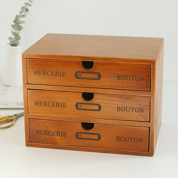 OUNONA Desktop Organizer with Drawer Tabletop Storage Box Cosmetic Stationery Storage Drawer