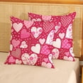 thumbnail image 4 of Hair Case Valentine'S Decor Pillow Covers 18X18 Red Love Heart Throw Pillow Covers Wedding Valentine'S Day Mother'S Day Anniversary Pillowcase Linen Cushion Case Decoration for Sofa Couch B, 4 of 6