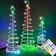 thumbnail image 2 of Árbol de Navidad artificial en espiral iluminado de 1,2/1,5/1,8 m con luces de hadas RGB intercambiables, árbol de Navidad para exteriores DIY, 2 of 5