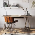 thumbnail image 2 of Allora 60" Modern Solid Wood Computer Desk in Farmhouse Gray, 2 of 7