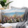 thumbnail image 3 of Outdoor Pillow Cover Spring Flowers Ocean Set of 2 Waterproof Throw Pillowcases Oil Painting Decorative Patio Furniture Pillows for Couch Garden Indoor & Outdoor Use, 3 of 9