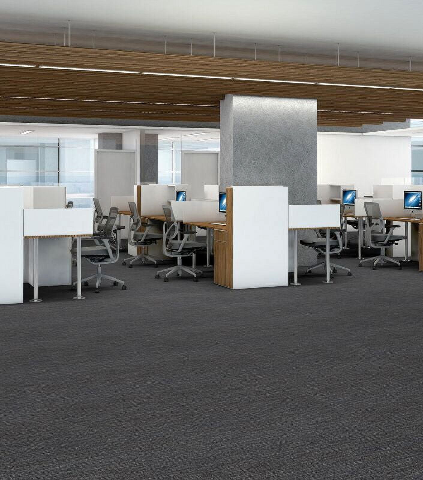 Shaw Nabla 24-in x 24-in Charcoal Osidad Multi-Level Loop Adhesive Carpet Tile (79.99-Sq ft)