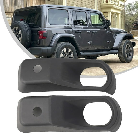CENL Pair LH & RH Front Bumper Fog Light Lamp Cover Fit For JEEP Wrangler JL 2018