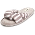 thumbnail image 2 of Floopi Women's Open Toe Memory Foam Criss Cross Soft Velour Slipper, 2 of 5