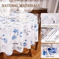 thumbnail image 3 of Blue Oval Tablecloth 60X84 Inch Green Floral Table Cloth Waterproof Spill-Proof & Oil-Proof Table Cover for Indoor Outdoor Party Decor, 3 of 6