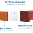thumbnail image 5 of (Squares)32Pcs Round Silicone Chair Leg Covers with Felt Pad for Furniture Protector Cover Elastic to Prevent Scratches for 30-45mm Chair Legs, 5 of 5