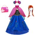 thumbnail image 1 of Disfraz de princesa Anna y Elsa para niña, disfraz de reina de la nieve, disfraz de fantasía para actuación, disfraz de hada para Halloween Fivean unisex, 1 of 2