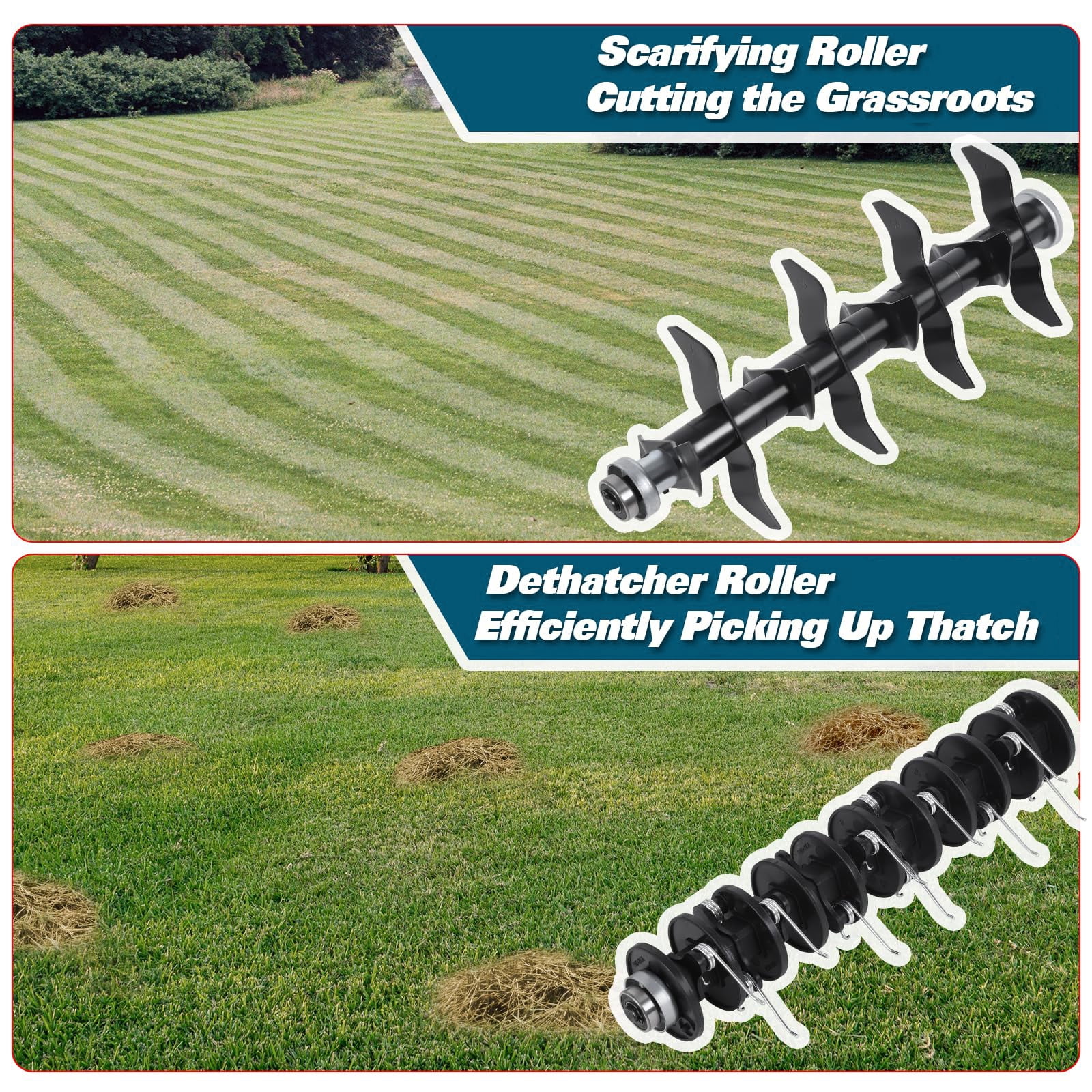 ANLIBATT 16 In Dethatcher Scarifier 15 Amp Corded Electric 2 in 1 Thatching Rake with 5 Position Depth Adjustment 14.5 Gallon Collection Bag Push Lawn Machine