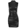 thumbnail image 2 of Womens Dresses Casual Summer Pu Leather Sleeveless Bodycon Pack Hip SunSun Dress, 2 of 6