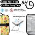thumbnail image 4 of Pioneer Flower Floral Print Pattern Insulated Lunch Bag with Shoulder Strap and Bottle Holder,Bento School Lunch Bag Box,11x9.5x3.5 Inches, 4 of 5