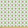 thumbnail image 2 of Spring Upholstery Fabric by the Yard, Modern Abstract Flowers and Leaves Motifs with Polka Dots, Decorative Fabric for DIY and Home Accents, Pastel Pink Avocado Green by Ambesonne, 2 of 5