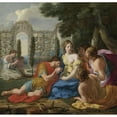 thumbnail image 2 of Eustache Le Sueur 21x20 Black Ornate Framed Double Matted Museum Art Print Titled: Polyphilus&nbsp;And Polia&nbsp;Accompanied&nbsp;By&nbsp;Nymphs on Island of Cythera, 2 of 5