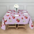 thumbnail image 3 of Strawberry Plants Fruit Cat Flower Square Tablecloth,Waterproof Square Table Cover,Wipeable Spillproof Washable Table Cover for Home Kitchen Party Decor 42"X42"(107x107cm), 3 of 6