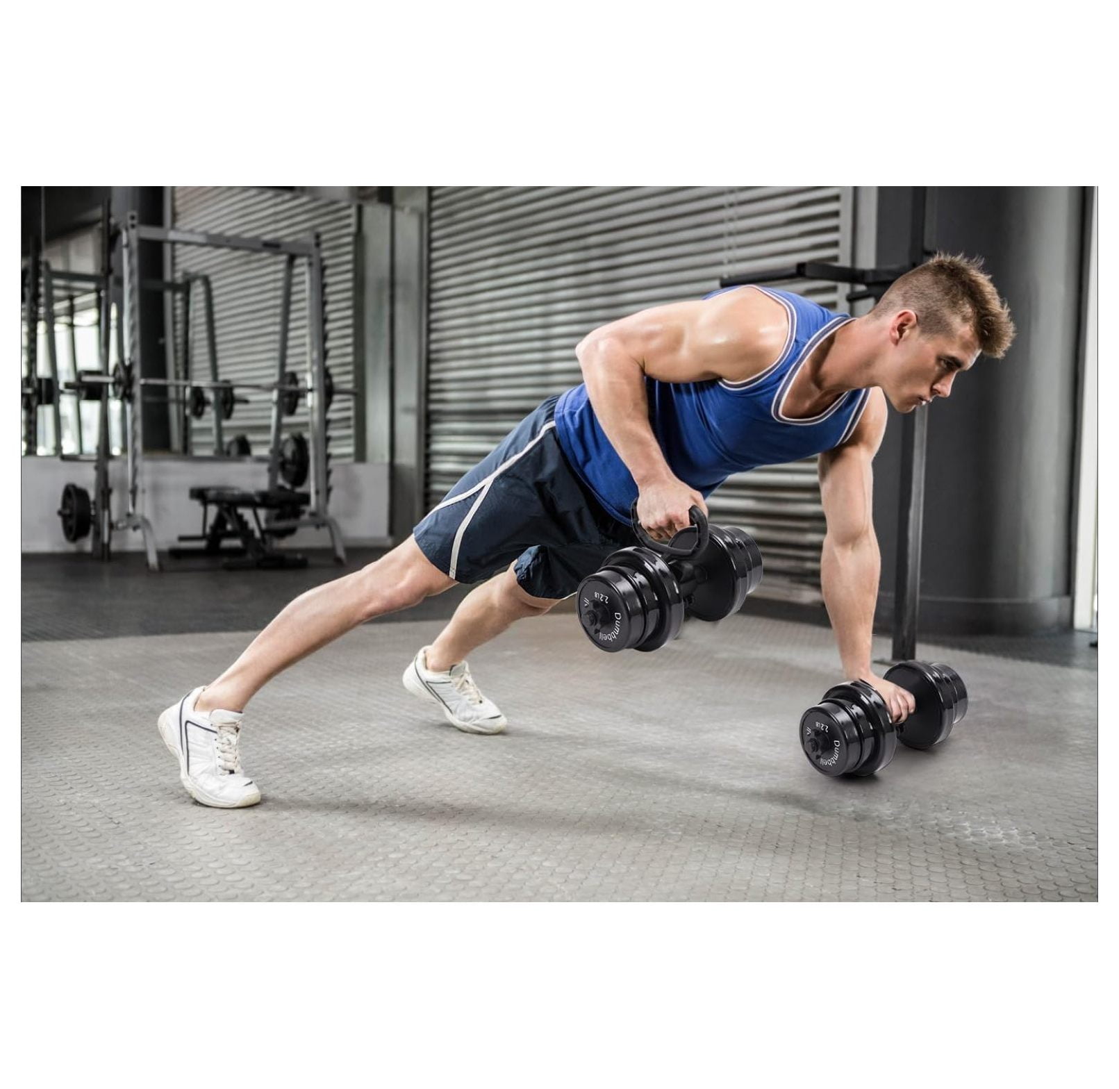 Adjustable Dumbbell Set 3-in-1 - 20-70LB Kettlebell Weights - Non-Slip Home Gym Weight Set - All-Purpose Strength Training Equipment