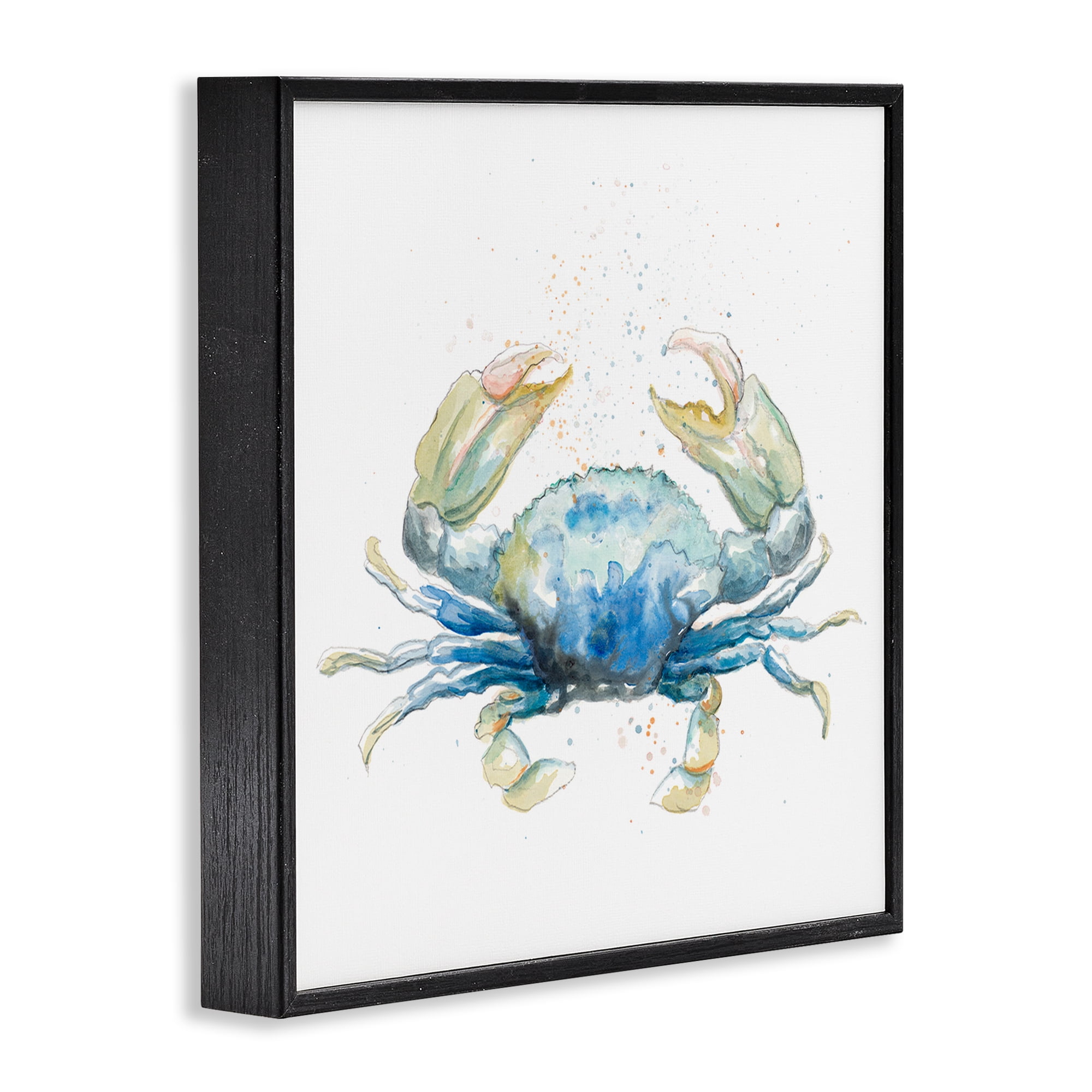 Stupell Industries Modern Speckled Crab Animals & Insects Painting Black Framed Art Print Wall Art, 12 x 12