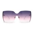 thumbnail image 2 of Womens Shield Rimless Oversize Butterfly Diva Sunglasses White Purple Pink, 2 of 4